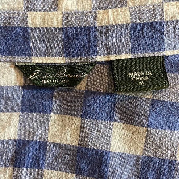 Eddie Bauer Roll-up Long Sleeve Checkered Button Down shirt Size M Women’s - Picture 6 of 8